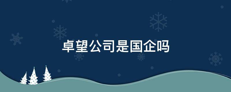 卓望公司是国企吗（卓望信息技术(北京有限公司是国企吗）