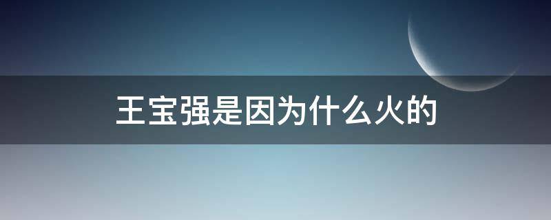 王宝强是因为什么火的（王宝强靠什么火的）