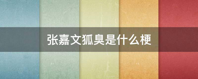 张嘉文狐臭是什么梗 为什么张嘉文被叫狐臭