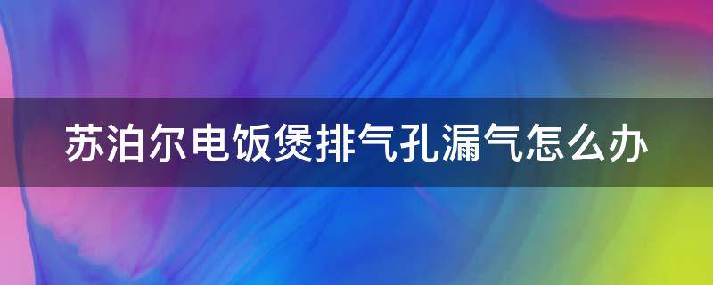 苏泊尔电饭煲排气孔漏气怎么办