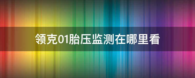 领克01胎压监测在哪里看（领克01的胎压监测在哪里看）