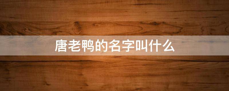 唐老鸭的名字叫什么（唐老鸭的名字叫啥）