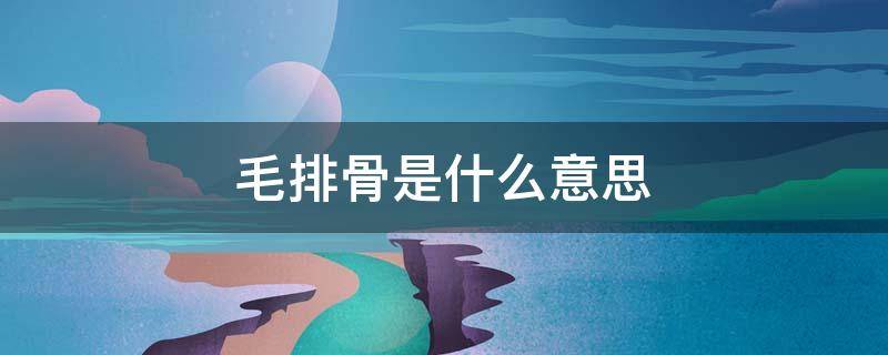 毛排骨是什么意思 排骨是啥意思