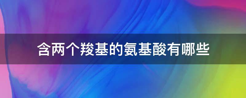 含两个羧基的氨基酸有哪些 含两个羧基的氨基酸