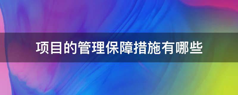 项目的管理保障措施有哪些 项目的组织管理及相关保障措施
