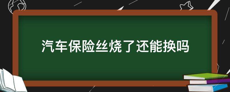 汽车保险丝烧了还能换吗（新车保险丝烧了）