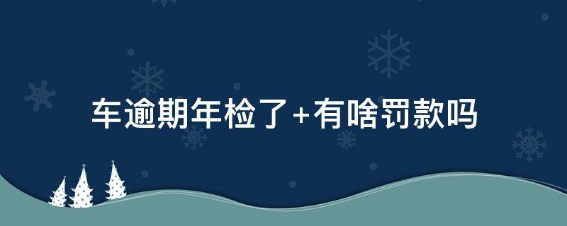车逾期年检了（车逾期年检了 app）