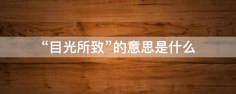 “目光所致”的意思是什么 目光的意思解释