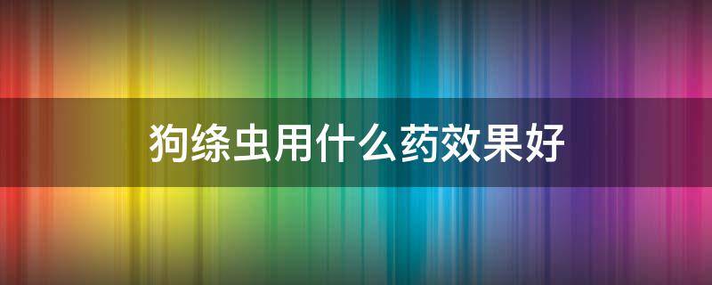 狗绦虫用什么药效果好 狗绦虫好治吗