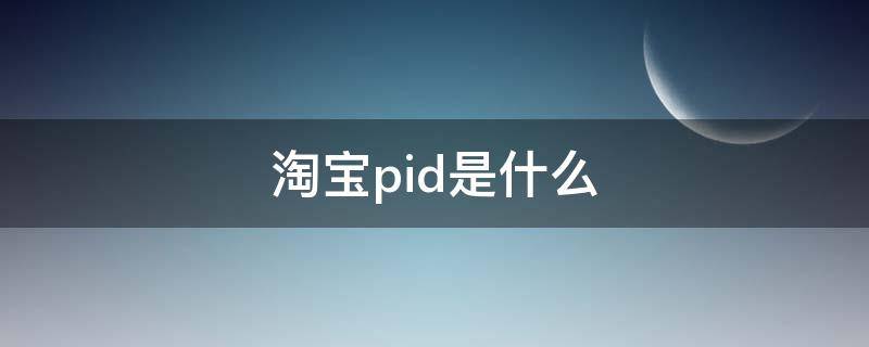 淘宝pid是什么（淘宝pid是什么怎么获取）