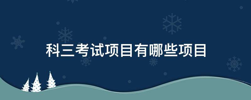 科三考试项目有哪些项目 自动档科三考试项目有哪些项目