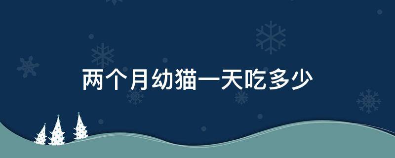 两个月幼猫一天吃多少 两个月幼猫一天吃多少罐头