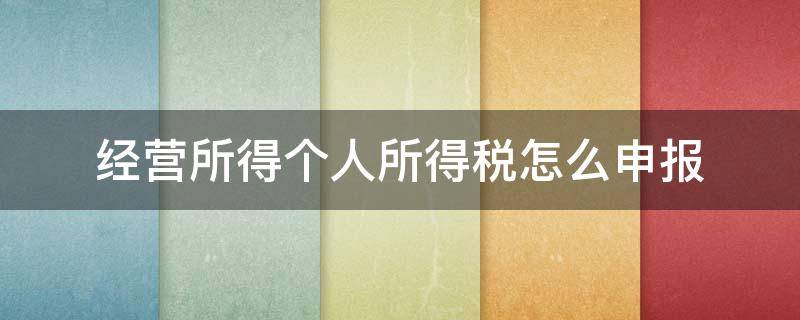 经营所得个人所得税怎么申报（自然人经营所得个人所得税怎么申报）