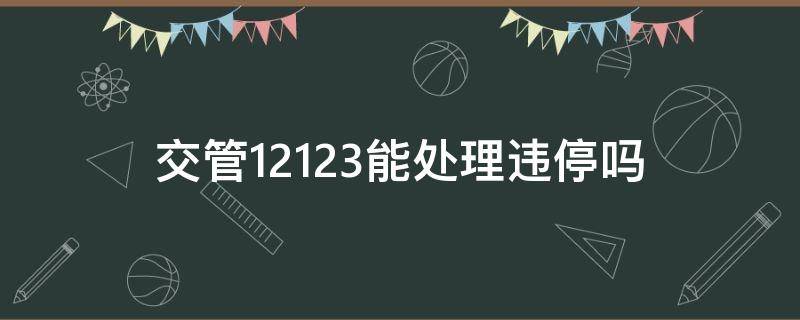 交管12123能处理违停吗 交管12123可以处理吗