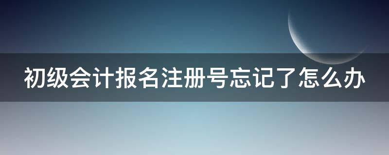 初级会计报名注册号忘记了怎么办 初级会计职称报名注册号忘了