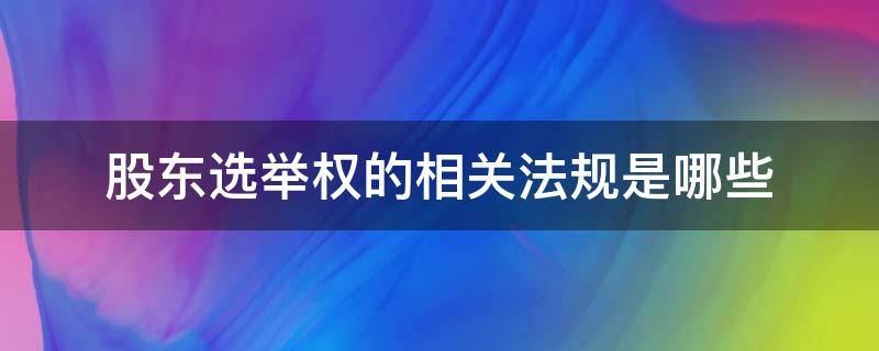 股东选举权的相关法规是哪些（股东选举办法）