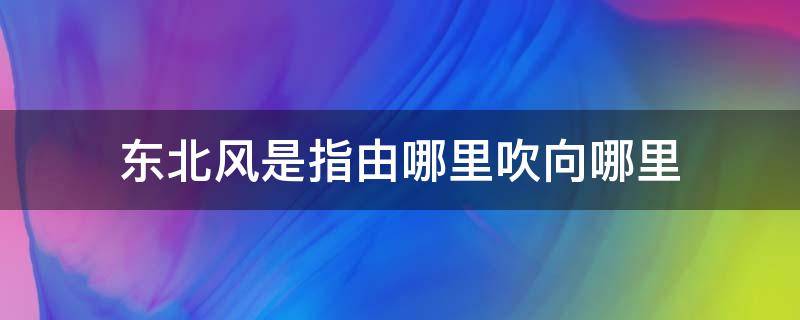 东北风是指由哪里吹向哪里（东北风是从哪边吹向哪边）