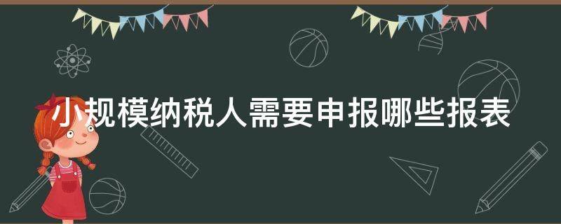 小规模纳税人需要申报哪些报表 小规模纳税人需要报那些税