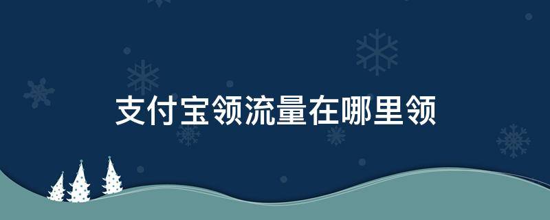 支付宝领流量在哪里领 支付宝领流量在哪里领一G