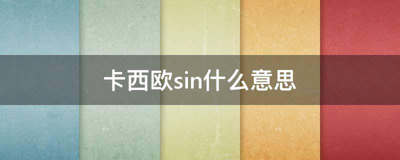 卡西欧sin什么意思 卡西欧sig什么意思