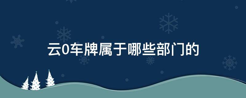 云0车牌属于哪些部门的（云o车牌属于哪个城市）