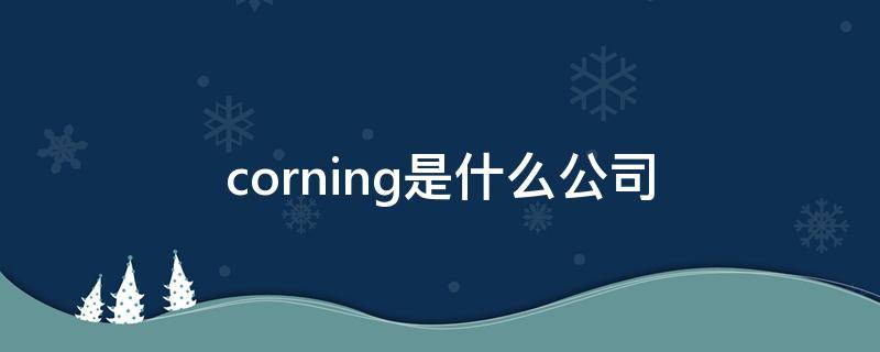 corning是什么公司 corning是什么公司(广州