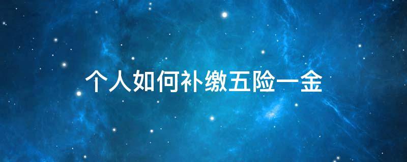 个人如何补缴五险一金 怎样补缴五险一金