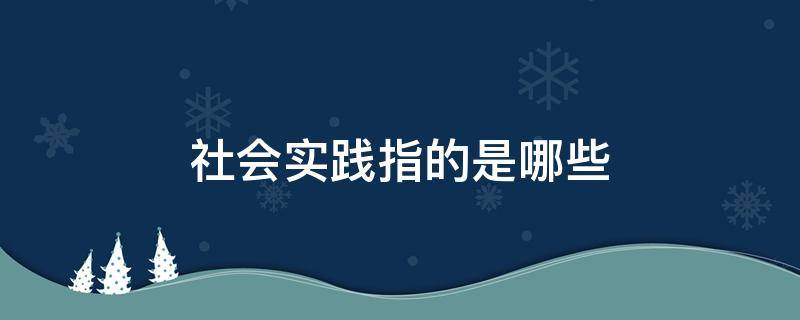 社会实践指的是哪些（社会实践指的是什么）