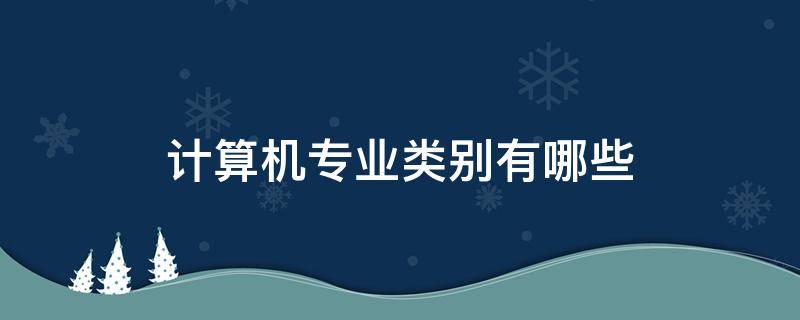 计算机专业类别有哪些（计算机属于什么类别专业）