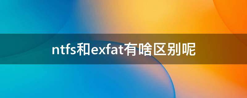 ntfs和exfat有啥区别呢（exfat ntfs 区别）