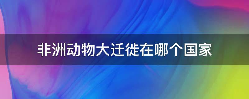 非洲动物大迁徙在哪个国家（非洲野生动物大迁徙在什么时候）