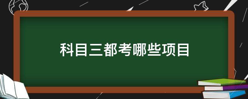 科目三都考哪些项目（驾考科目三都有哪些项目）