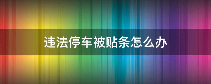 违法停车被贴条怎么办（停车被贴条了怎么办）