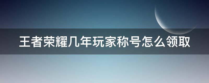 王者荣耀几年玩家称号怎么领取