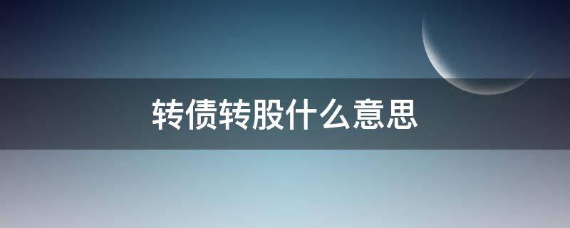 转债转股什么意思（债转股什么意思）