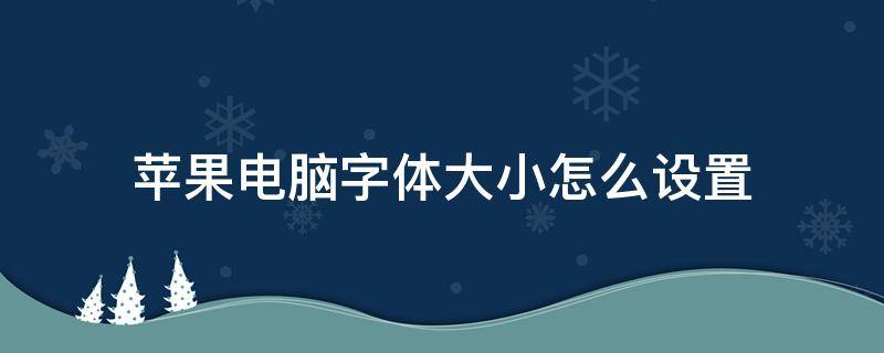 苹果电脑字体大小怎么设置（苹果电脑字体大小怎么设置方法）