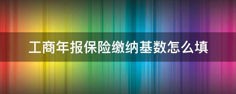 工商年报保险缴纳基数怎么填 工商年报社保基数怎么填写