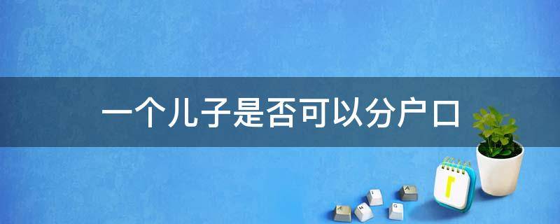 一个儿子是否可以分户口（一个儿子为什么不可以分户口）