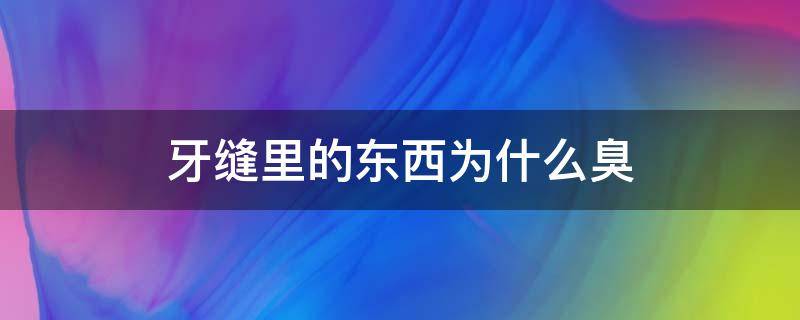 牙缝里的东西为什么臭（牙缝里的东西很臭）