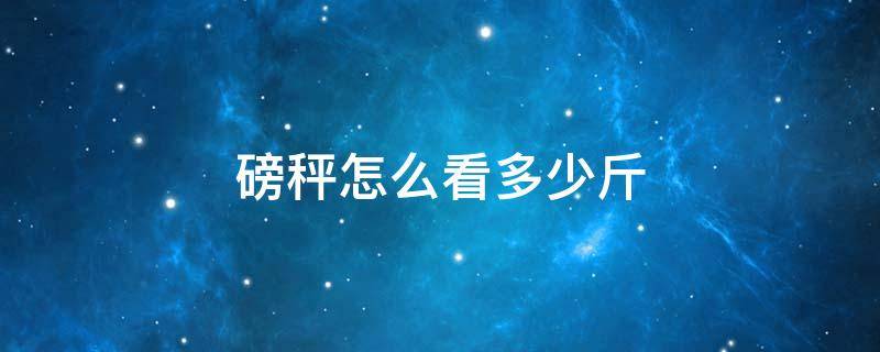 磅秤怎么看多少斤 磅秤怎么看多少斤图解 看左侧还是右侧