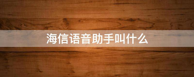 海信语音助手叫什么 海信怎样呼叫语音助手