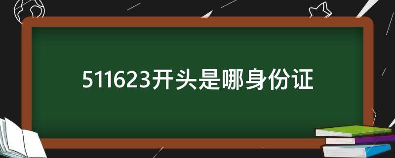 511623开头是哪身份证 511623开头是哪里的