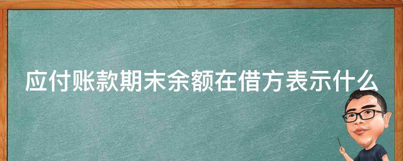 应付账款期末余额在借方表示什么 应付账款长期挂账怎么处理