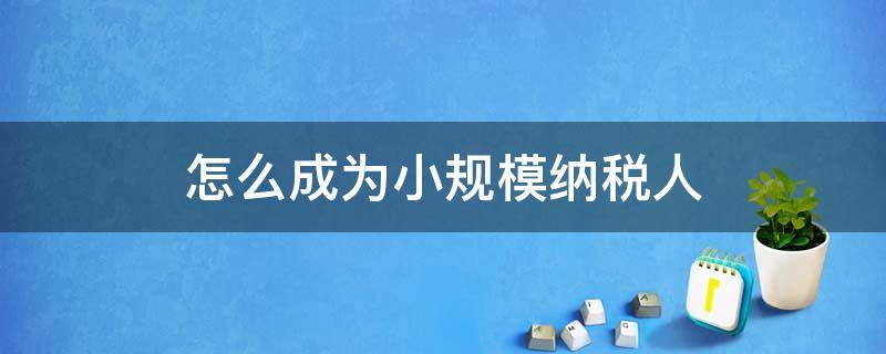 怎么成为小规模纳税人（如何成为小规模纳税人）