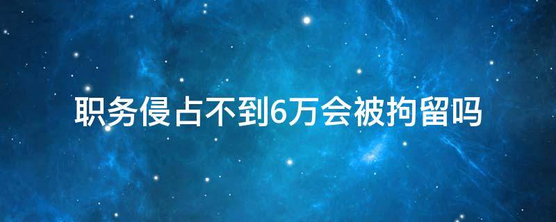 职务侵占不到6万会被拘留吗 职务侵占6万以下就没办法了嘛