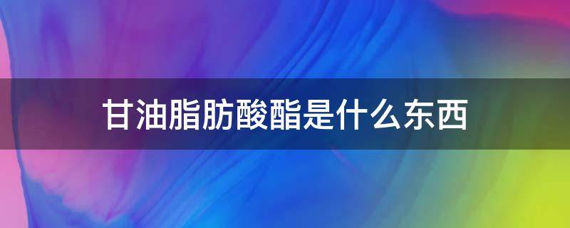 甘油脂肪酸酯是什么东西 甘油脂肪酸酯是什么东西提炼的