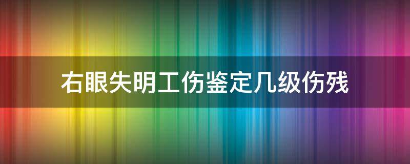 右眼失明工伤鉴定几级伤残 双眼失明是几级伤残鉴定