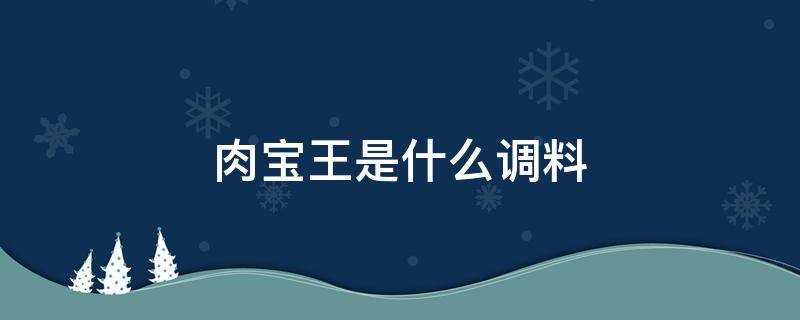 肉宝王是什么调料 肉宝王调料的作用