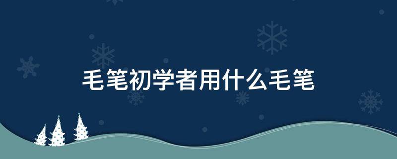 毛笔初学者用什么毛笔 初学者用什么毛笔