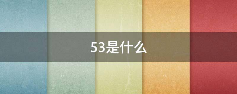 53是什么 53是什么意思的代表了什么